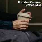 2 Pack Ceramic Travel Mugs with Silicone Lids