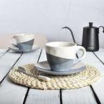 Bosmarlin Grey Stoneware Coffee Mug and Saucer Set