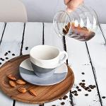 Bosmarlin Grey Stoneware Coffee Mug and Saucer Set