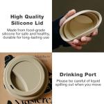 2 Pack Ceramic Travel Mugs with Silicone Lids