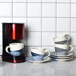 Bosmarlin Grey Stoneware Coffee Mug and Saucer Set