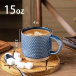 Stackable Ceramic Coffee Mugs Set of 4 - Blue