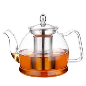 HIWARE 1000ml Stovetop Glass Teapot with Infuser
