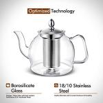 HIWARE 1000ml Stovetop Glass Teapot with Infuser