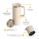 Insulated 20oz Travel Mug with Lid and Handle