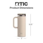 Insulated 20oz Travel Mug with Lid and Handle