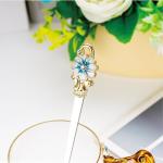 Butterfly Daisy Glass Tea Cup and Spoon Set