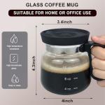 16 Oz Heatproof Glass Coffee Pot Mug