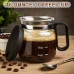16 Oz Heatproof Glass Coffee Pot Mug