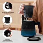 Gradient Ceramic Tea Cup with Infuser and Lid