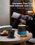 Gradient Ceramic Tea Cup with Infuser and Lid
