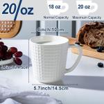 Seworlan Large Coffee Mug, 20 oz Ceramc Coffee Cup with Handle, Porcelain Big Tea Cup for Office and Home, for Latte Cocoa Dishwasher and Microwave Safe, 1PC, White