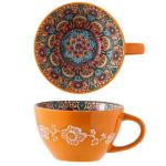 Bohemian Hand-Painted Ceramic Mug 15 Oz