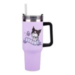 Paladone Kuromi 900ml Purple Insulated Cup and Straw, Officially Licensed Sanrio Hello Kitty & Friends Tumbler Bottle with Handle for Water, Iced Tea, Coffee, Cute Pop Culture Collectible for Fans
