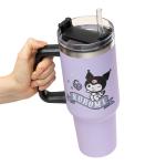 Paladone Kuromi 900ml Purple Insulated Cup and Straw, Officially Licensed Sanrio Hello Kitty & Friends Tumbler Bottle with Handle for Water, Iced Tea, Coffee, Cute Pop Culture Collectible for Fans