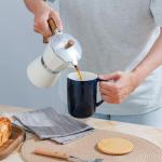 Navy Blue Porcelain Tea Mug with Infuser