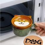 Cute Kawaii Dog Mug,Dog Coffee Mugs with Lids,Novelty Animal Coffee Ceramic Tea Cup Dessert Saucer Set,Christmas Birthday Presents for Girls Friend Kids,Dog lovers gifts for women