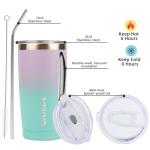 BJPKPK Insulated Stainless Steel Tumbler, Coffee Tumbler with Lid and Straw, Double Wall Vacuum Travel Mug, Powder Coated Leak-Proof Tumbler Cup,Oasis