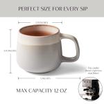 Ava Nord Ceramic Coffee Mugs Set of 4, 12 oz Stoneware Coffee Cups with Comfortable Handle for Latte, Tea, Cappuccino, Cocoa -Microwave and Dishwasher Safe - Modern Unique Aesthetic - Reactive Glaze