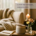 Ava Nord Ceramic Coffee Mugs Set of 4, 12 oz Stoneware Coffee Cups with Comfortable Handle for Latte, Tea, Cappuccino, Cocoa -Microwave and Dishwasher Safe - Modern Unique Aesthetic - Reactive Glaze