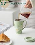 Large 17 OZ Ceramic Tea Infuser Mug - Green