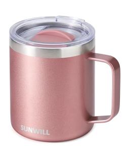 SUNWILL Rose Gold Insulated Travel Coffee Mug
