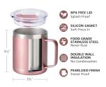 SUNWILL Rose Gold Insulated Travel Coffee Mug