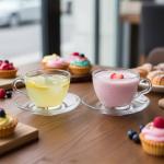 Tosnail 6-Pack Glass Tea Cups and Saucers