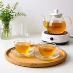 Tosnail 6-Pack Glass Tea Cups and Saucers