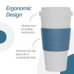 Copco 2510-9966 Acadia Double Wall Insulated Travel Mug with Non-Slip Sleeve, 16-Ounce, Blue