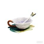 Hand-Painted Peony Tea Cup and Saucer Set