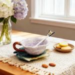 Hand-Painted Peony Tea Cup and Saucer Set