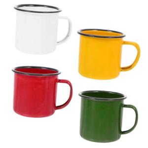 Vintage Enamel Coffee Mug Set of 4