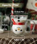 Snowman Christmas Mugs Set with Snowflake Lid