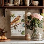 Vintage Garden Nature Dish Towels - Set of 4