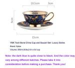 Dark Blue Floral Bone China Cup & Saucer Set