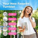Floral Insulated Travel Tumbler with Straw