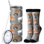 Cute Goat-Themed Travel Mug and Socks Set