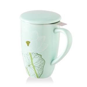 Cerulean Lotus Tea Infuser Mug with Lid