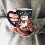 Snowman and Stockings Coffee Mug