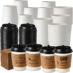 Jingmore 100 Pcs Inspirational Bible Coffee Cups