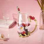 Elegant Glass Tea Cup Set with Spoon