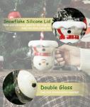 Snowman Christmas Mugs Set with Snowflake Lid