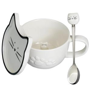Koolkatkoo Cat Mug with Lid and Spoon