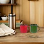 Vintage Enamel Coffee Mug Set of 4