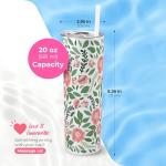 Floral Insulated Travel Tumbler with Straw