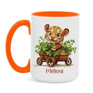 Personalized Tiger Clover Coffee Mug, Custom Name