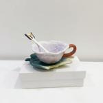 Hand-Painted Peony Tea Cup and Saucer Set
