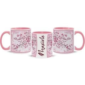 Personalized Cherry Blossom Coffee Mug with Custom Name