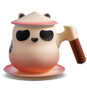 ZENS Panda Tea Mug with Infuser and Coaster